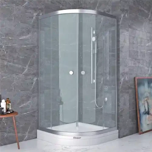 Cabina de dus Neptun Pattern fara cadita/ovala  H:190 cm 90*90 profil negru 6mm