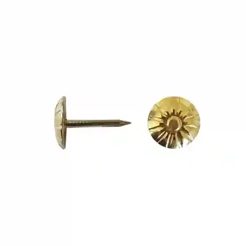 Cuie decorativ tapiterie 1.3*11/16.5mm flower auriu 100buc 