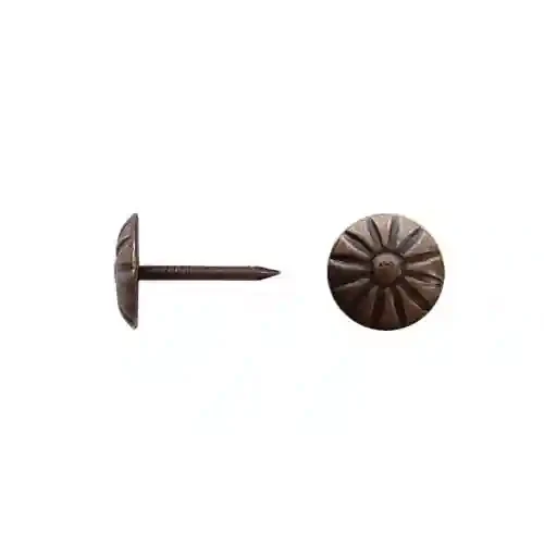 Cuie decorativ tapiterie 1.3*11/16.5mm flower bronz 100buc