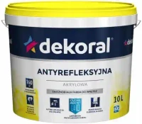 Краска акриловая интерьерная Dekoral ANTYREFLESYJNA белая как снег 10L
