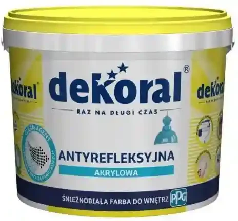 Краска акриловая интерьерная Dekoral ANTYREFLESYJNA белая как снег 10L 2