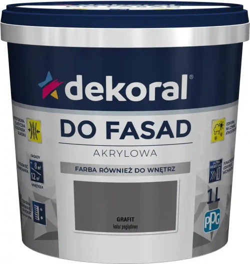 Vopsea acrilica ext. Dekoral POLINIT grafit 1L