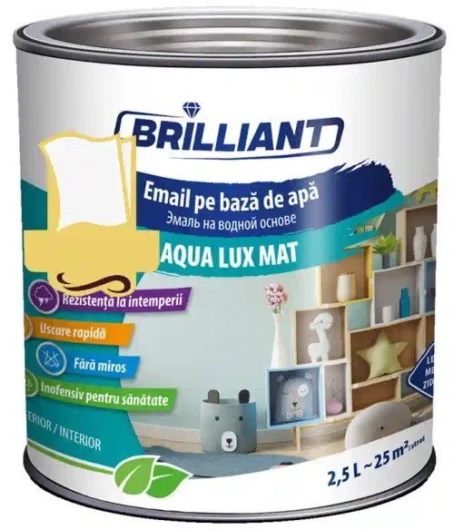 Vopsea email acrilica AquaLuxMat Alb pur conteporan 2.5L  0100646