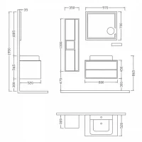 Mobilier de baie Elantra 80 white 3