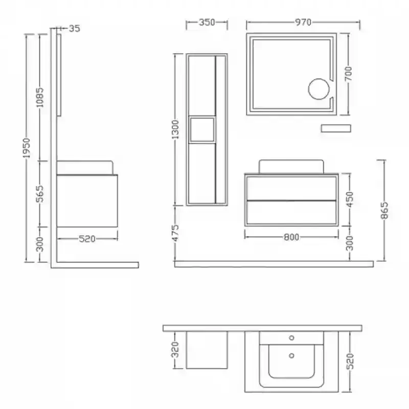 Mobilier de baie Elantra 80 white 3