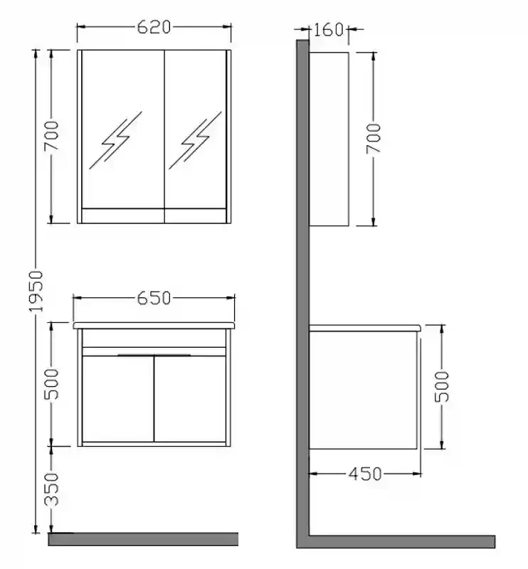 Mobilier de baie Kona Plus 65 dorado 4