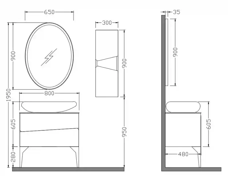 Mobilier de baie Mirage 80 white 2