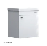 Mobilier de baie suspendat LOFT WHITE 50cm+Frame 50