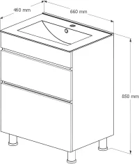 Mobilier de baie lav. ARRIVAL 65cm (SAVA 2065) 2