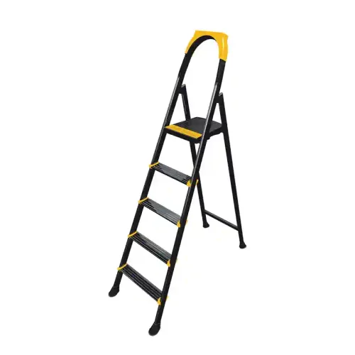 Scara pliabila din otel neagra  4+1 LEO EUROSTEP 53122