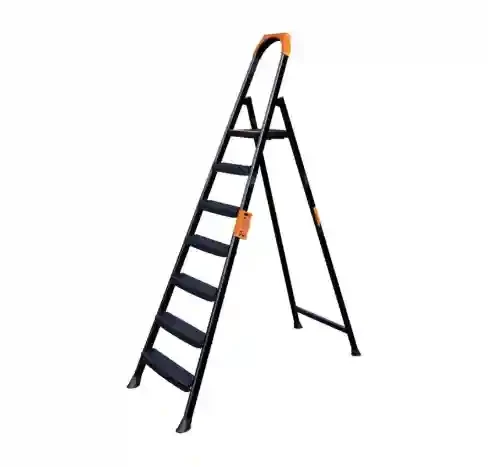 Складная стальная лестница чёрная 6+1 LEO EUROSTEP 53124  
