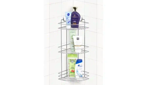 TRIANGLE CORNER ORGANIZER 18cm CHROME/DK-717(12)