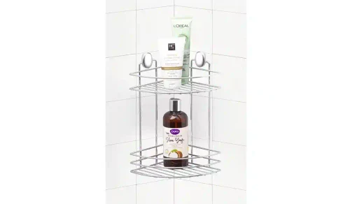 TRIANGLE CORNER ORGANIZER 18cm CHROME/DKB-716(12)