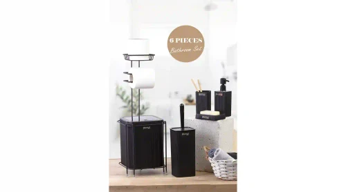 WC PAPER 6pcs HOLDER SQUARE SET BLACK/AS-822S-420(6)